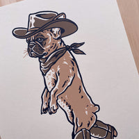 Frenchie Outlaw - 8x10in Signed Silkscreen Print