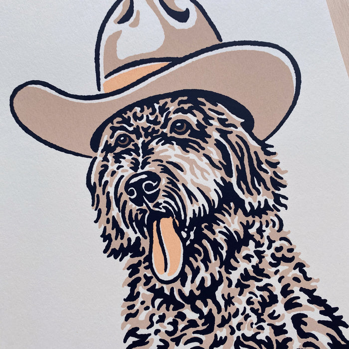 Golden Doodle Cowdog - Signed 8x10in Silkscreen Print