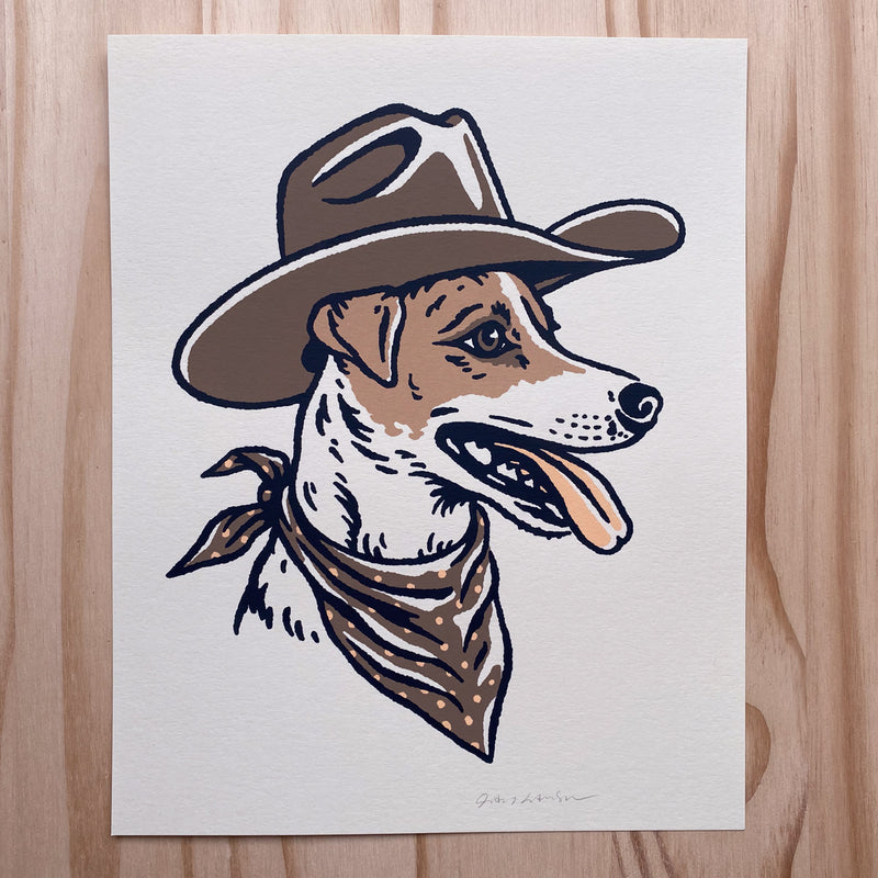 Jack Russell Cowdog - 8x10in Signed Silkscreen Print