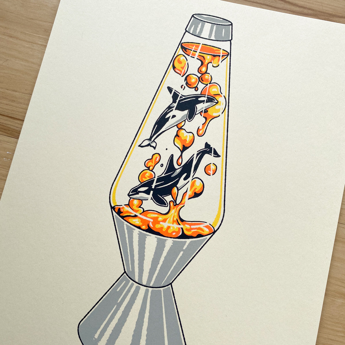 Orca Lava Lamp - Signed 8x10in Silkscreen Print