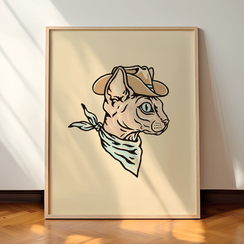 Sphynx Neutral Cowcat Giclée Print