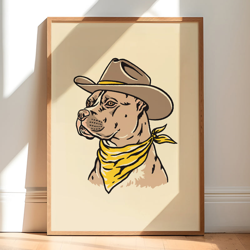 Tan Pit Bull Cowdog Giclée Print