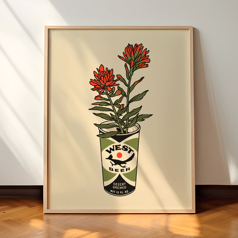 West Beer Flower Can Giclée Print