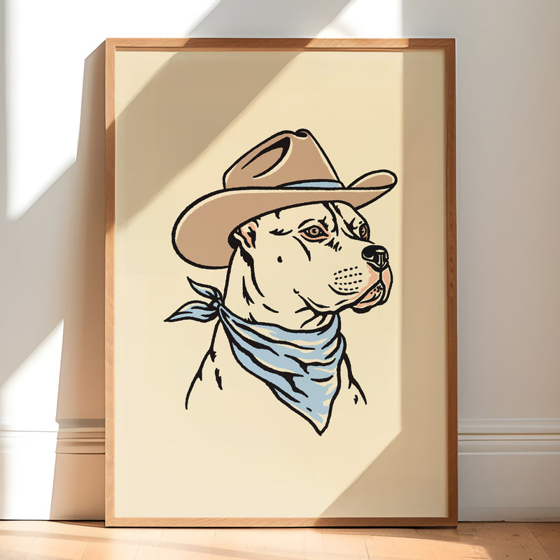 White Pit Bull Cowdog Giclée Print