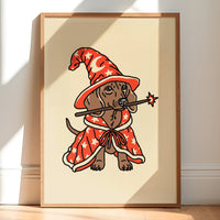 Doxie Wizard (Red) Giclée Print