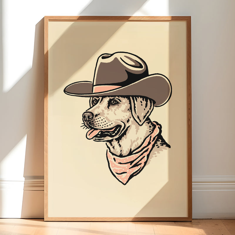 Yellow Lab Cowdog Giclée Print