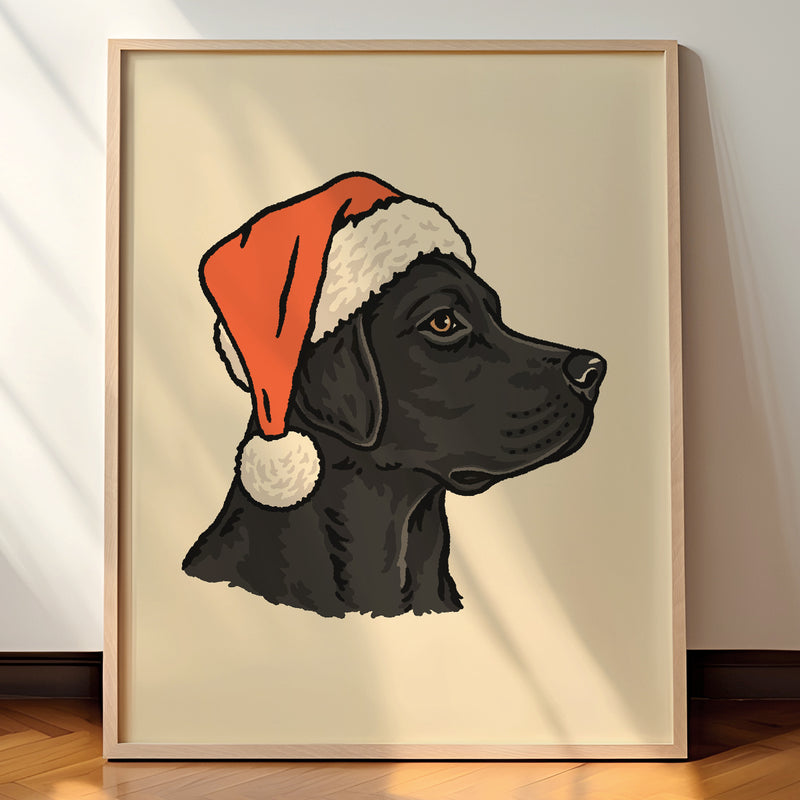 Black Lab Christmas Giclée Print