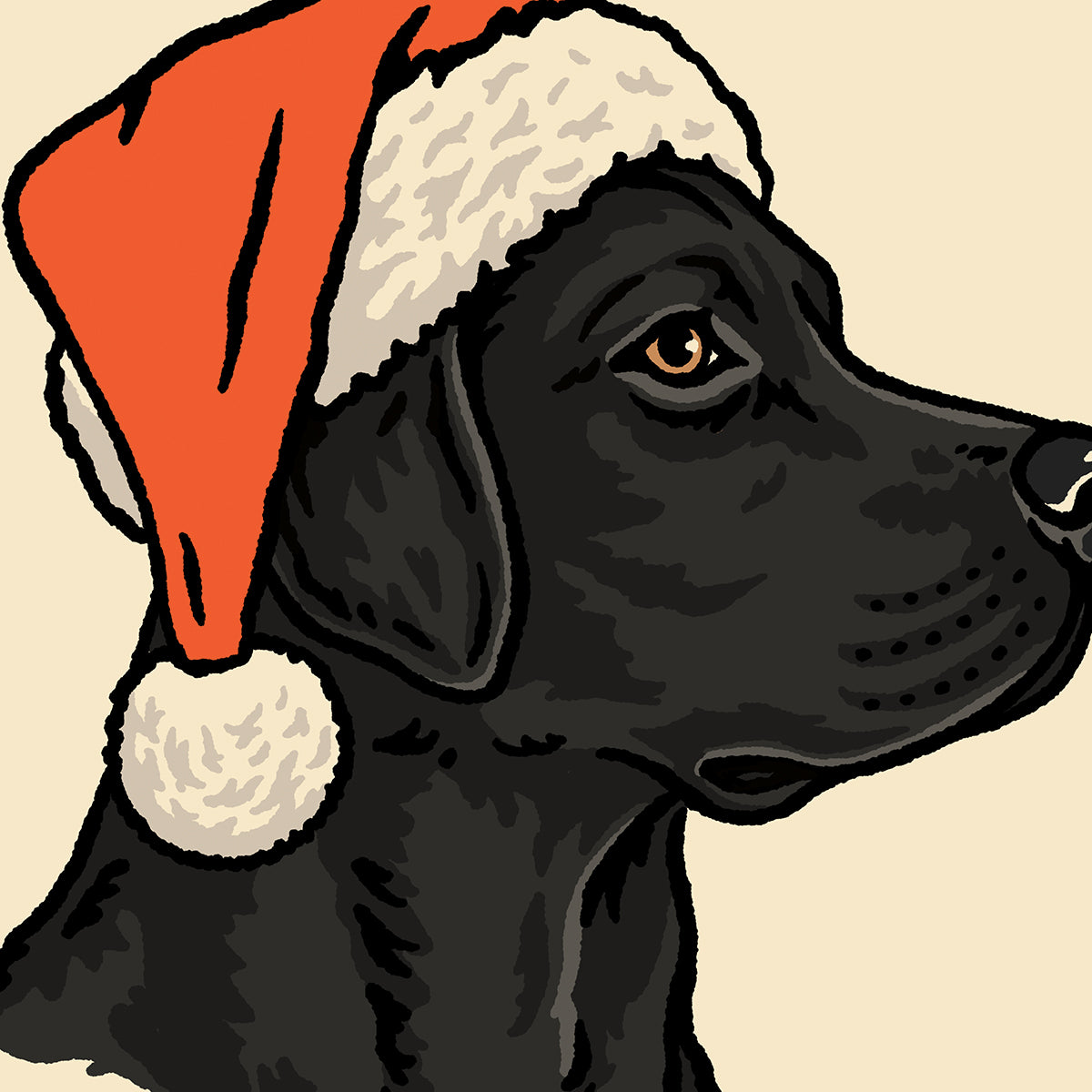 Black Lab Christmas Giclée Print