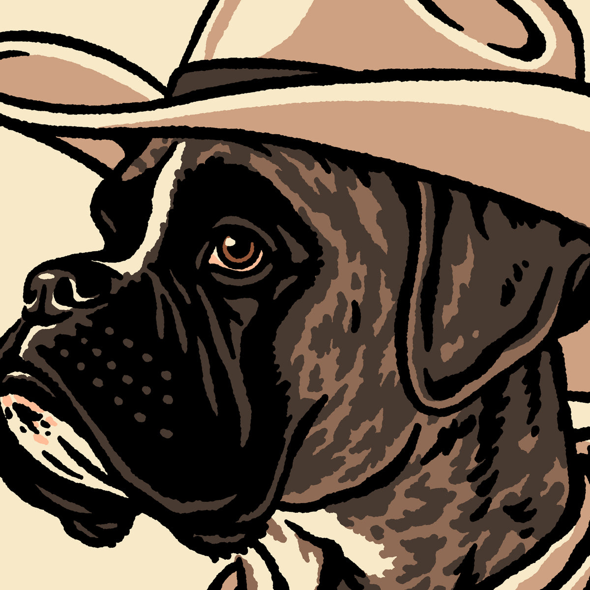 Boxer (Brindle) Cowdog Giclée Print