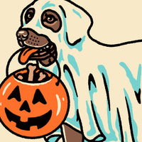 Chocolate Lab Ghost (With Text) Giclée Print