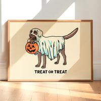 Chocolate Lab Ghost (With Text) Giclée Print