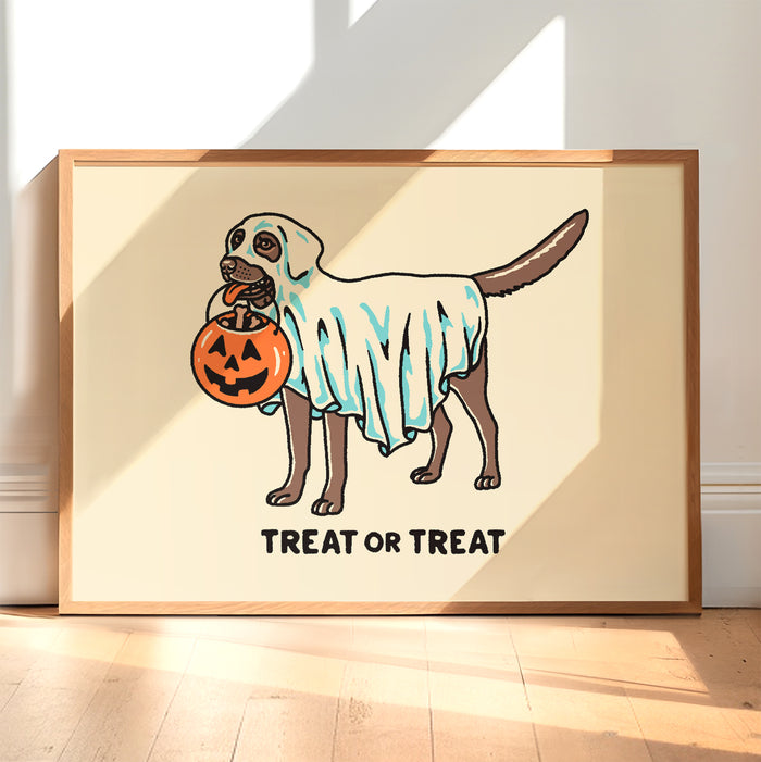 Chocolate Lab Ghost (With Text) Giclée Print