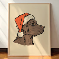 Chocolate Lab Christmas Giclée Print