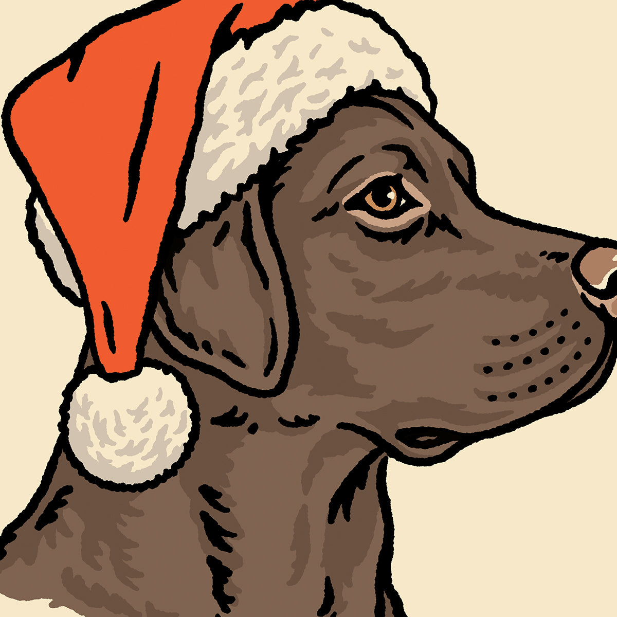 Chocolate Lab Christmas Giclée Print