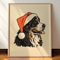 Bernese Mountain Dog Christmas Giclée Print