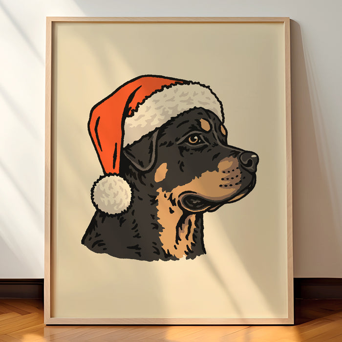 Rottweiler Christmas Giclée Print