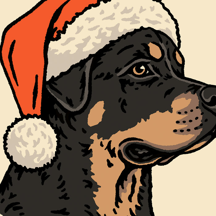 Rottweiler Christmas Giclée Print