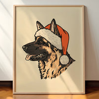 German Shepherd Christmas Giclée Print