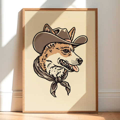 Weenie Ruff Rider Cowdog - Signed 10x8in Silkscreen Print