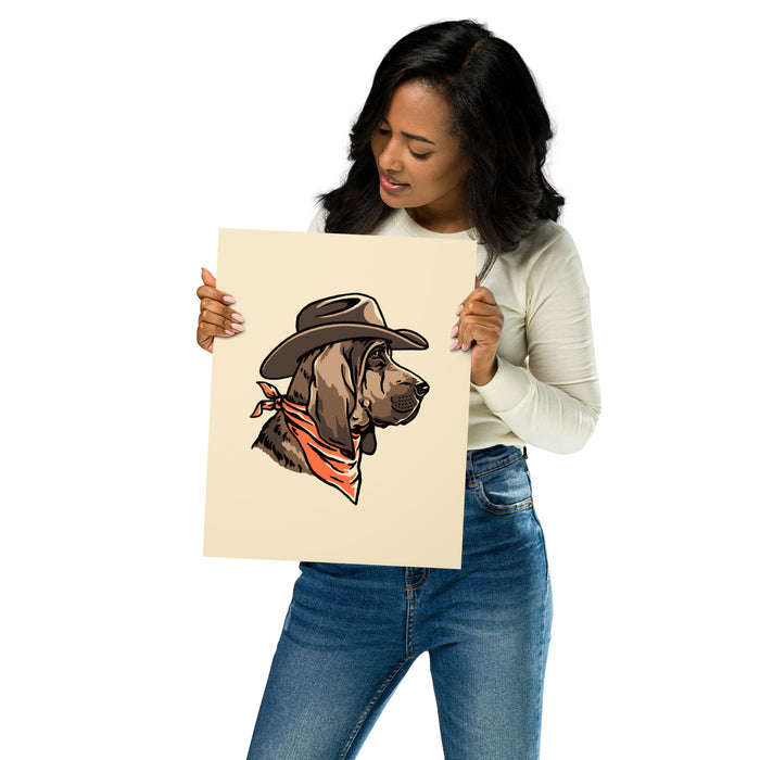 Bloodhound Cowdog Giclée Print