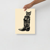 Western Kitten Boot Giclée Print