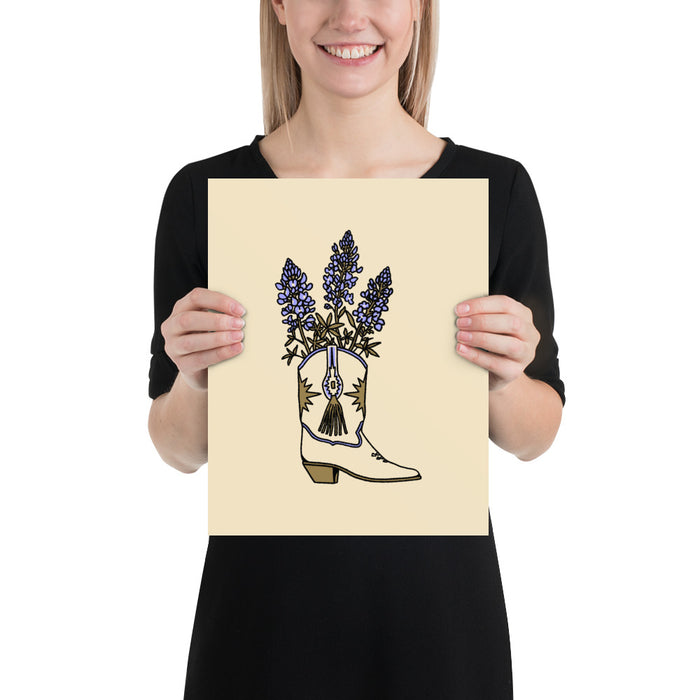 Bluebonnet Boot Giclée Print