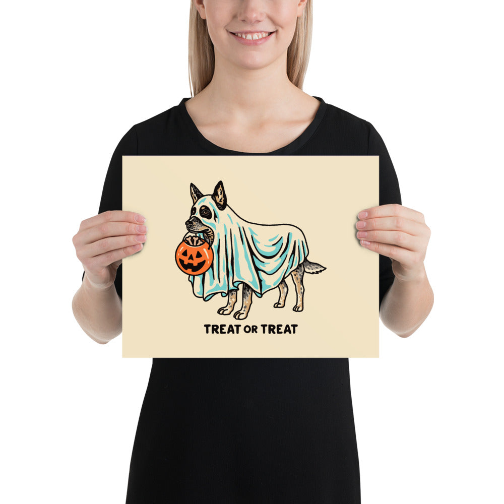 Blue Heeler Ghost (With Text) Giclée Print