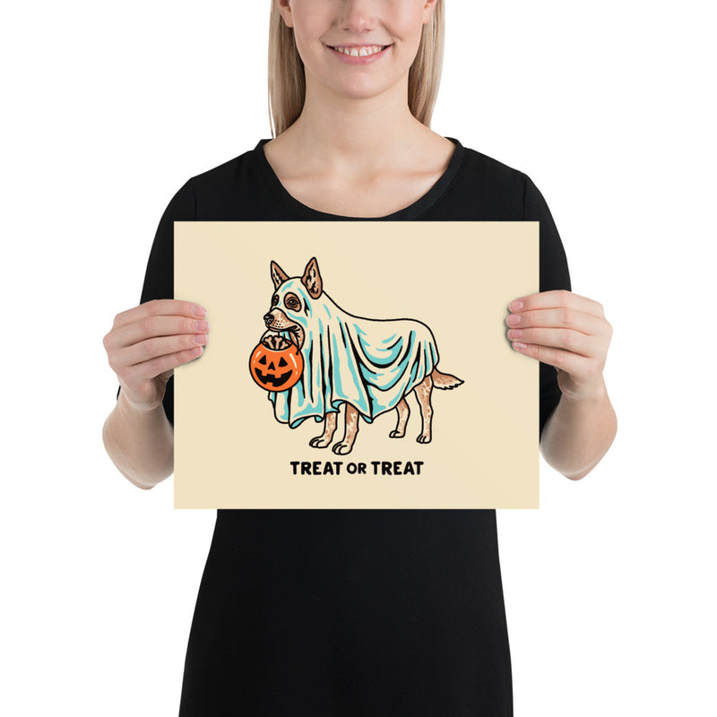 Red Heeler Ghost (With Text) Giclée Print