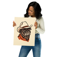 Brown Pug Cowdog Giclée Print