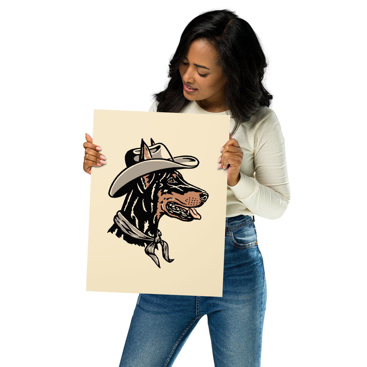 Doberman Cowdog Giclée Print