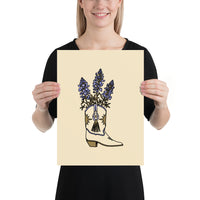 Bluebonnet Boot Giclée Print