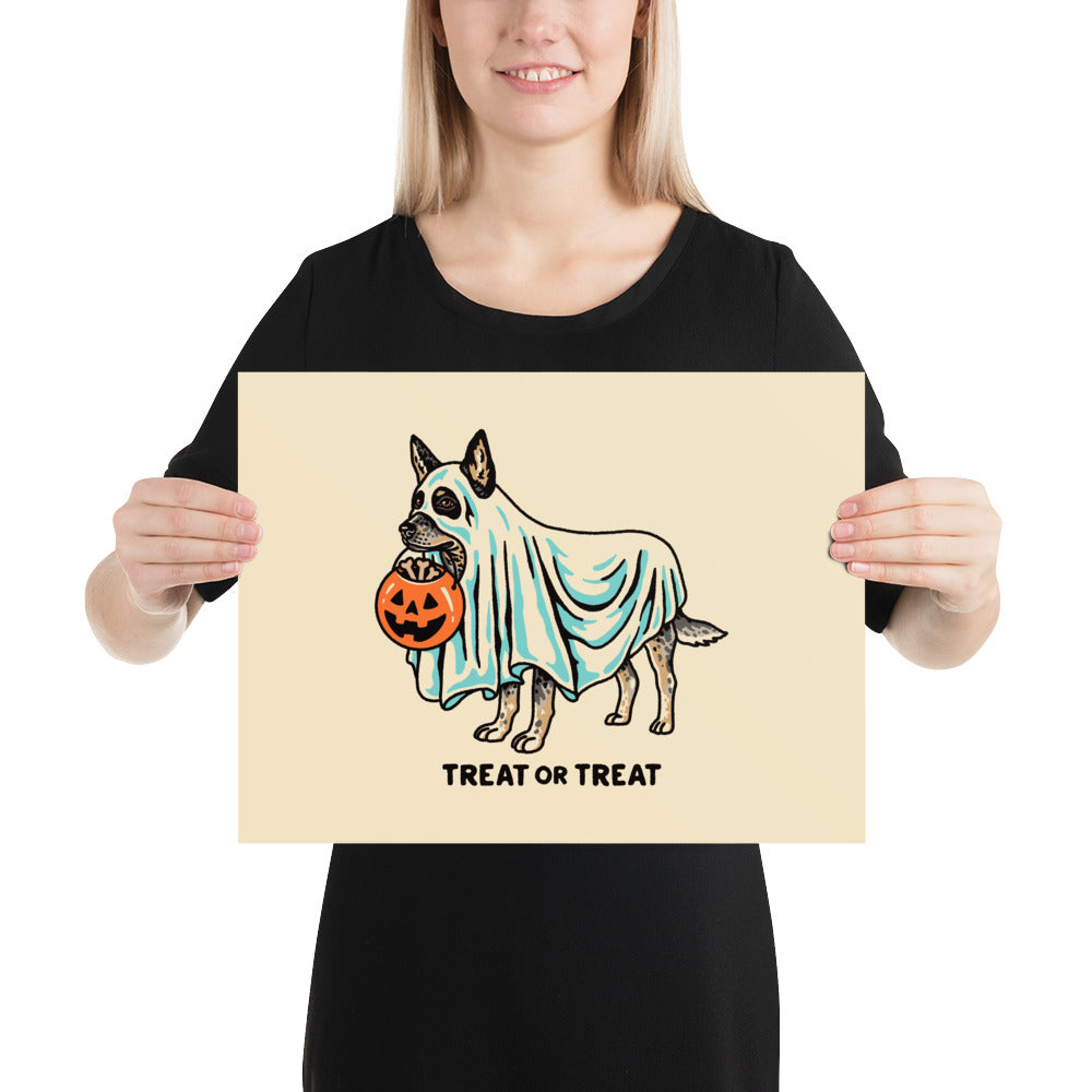 Blue Heeler Ghost (With Text) Giclée Print