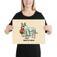 Red Heeler Ghost (With Text) Giclée Print