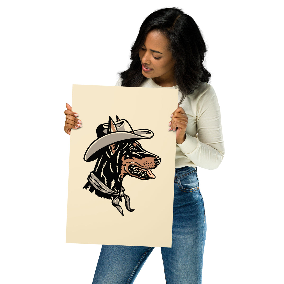 Doberman Cowdog Giclée Print