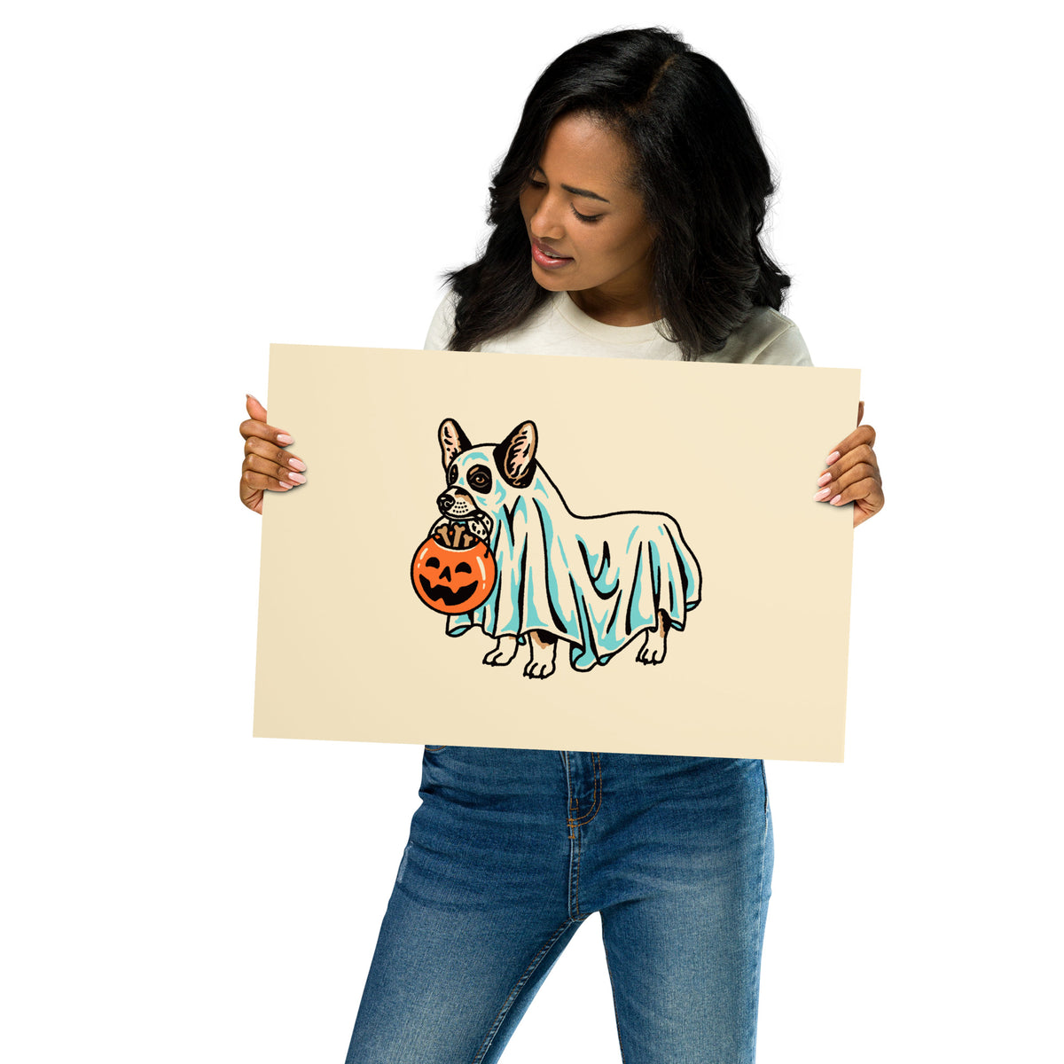 Tri Corgi Ghost (Dog Only) Giclée Print