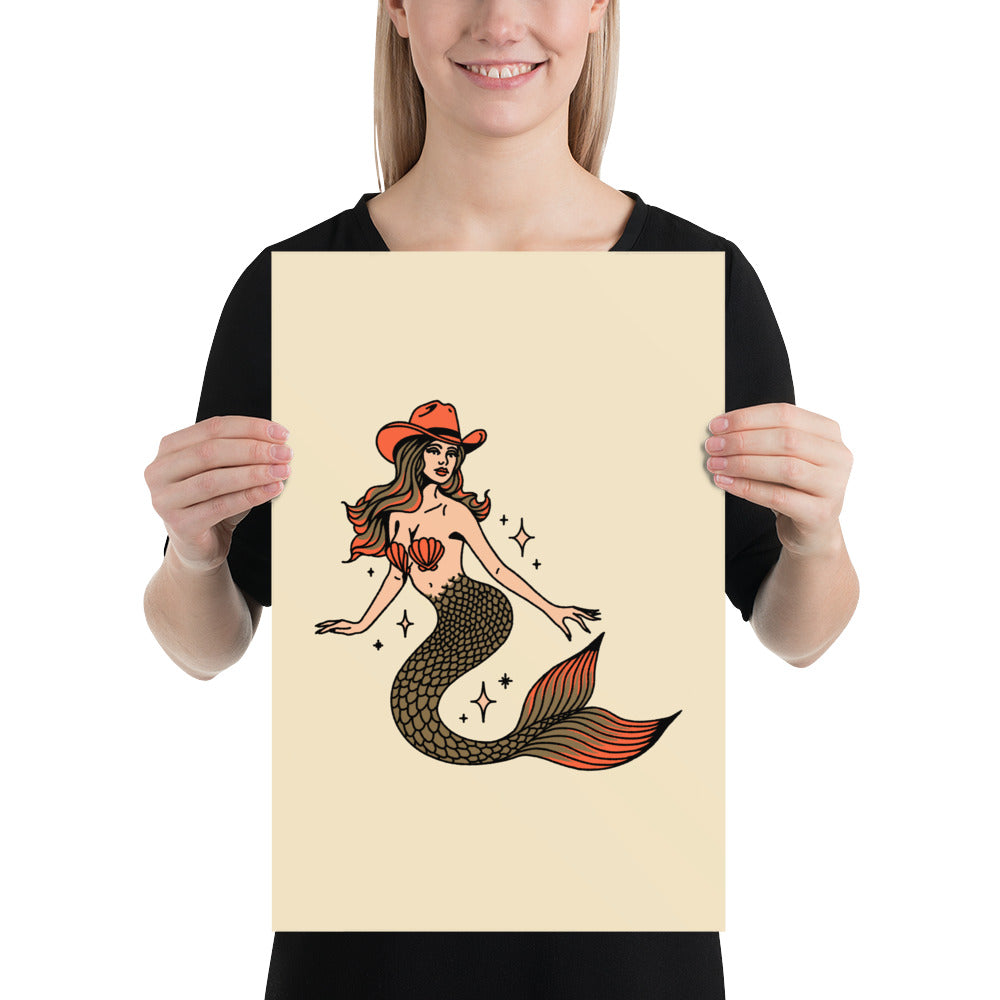 Mermaid Cowgirl Giclée Print