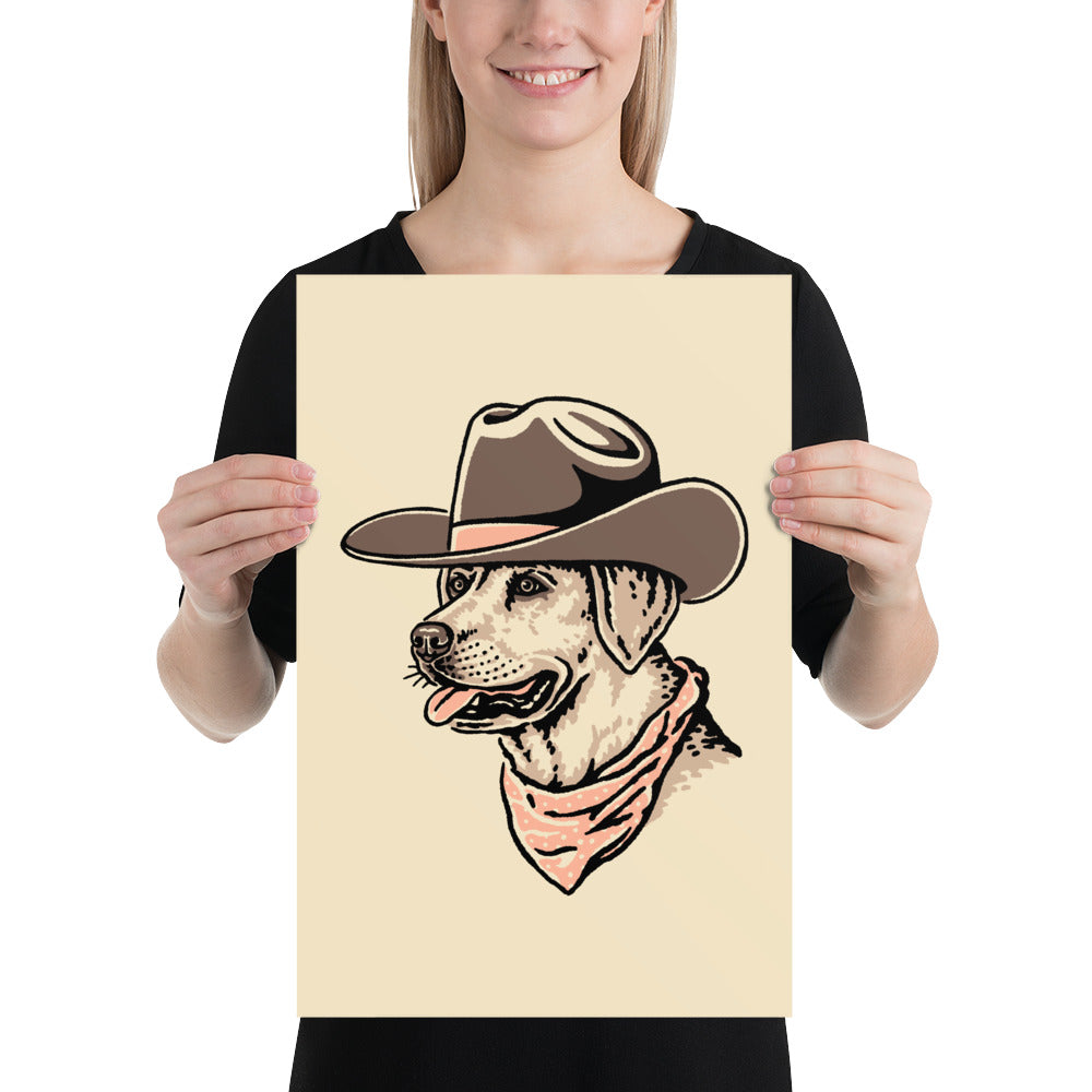 Yellow Lab Cowdog Giclée Print