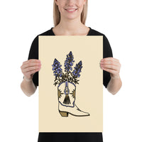 Bluebonnet Boot Giclée Print