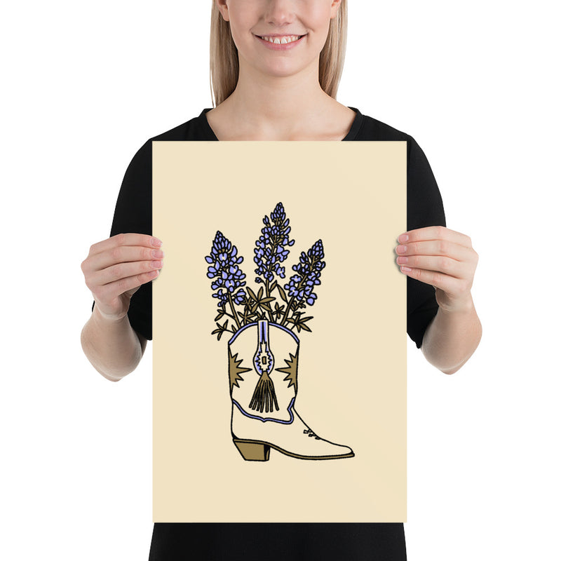 Bluebonnet Boot Giclée Print