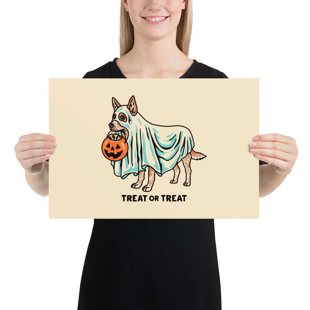 Red Heeler Ghost (With Text) Giclée Print