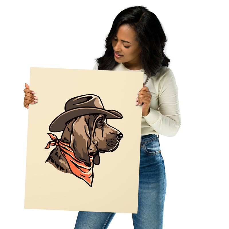 Bloodhound Cowdog Giclée Print