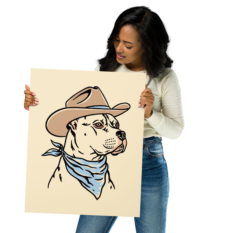 White Pit Bull Cowdog Giclée Print