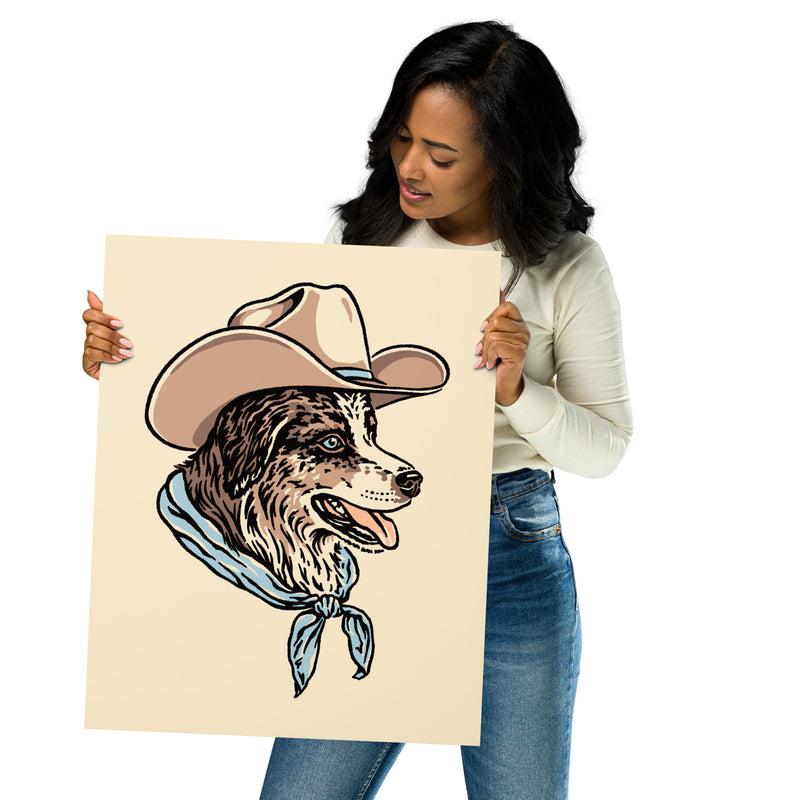 Australian Shepherd Tri Red Cowdog Giclée Print