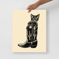 Western Kitten Boot Giclée Print