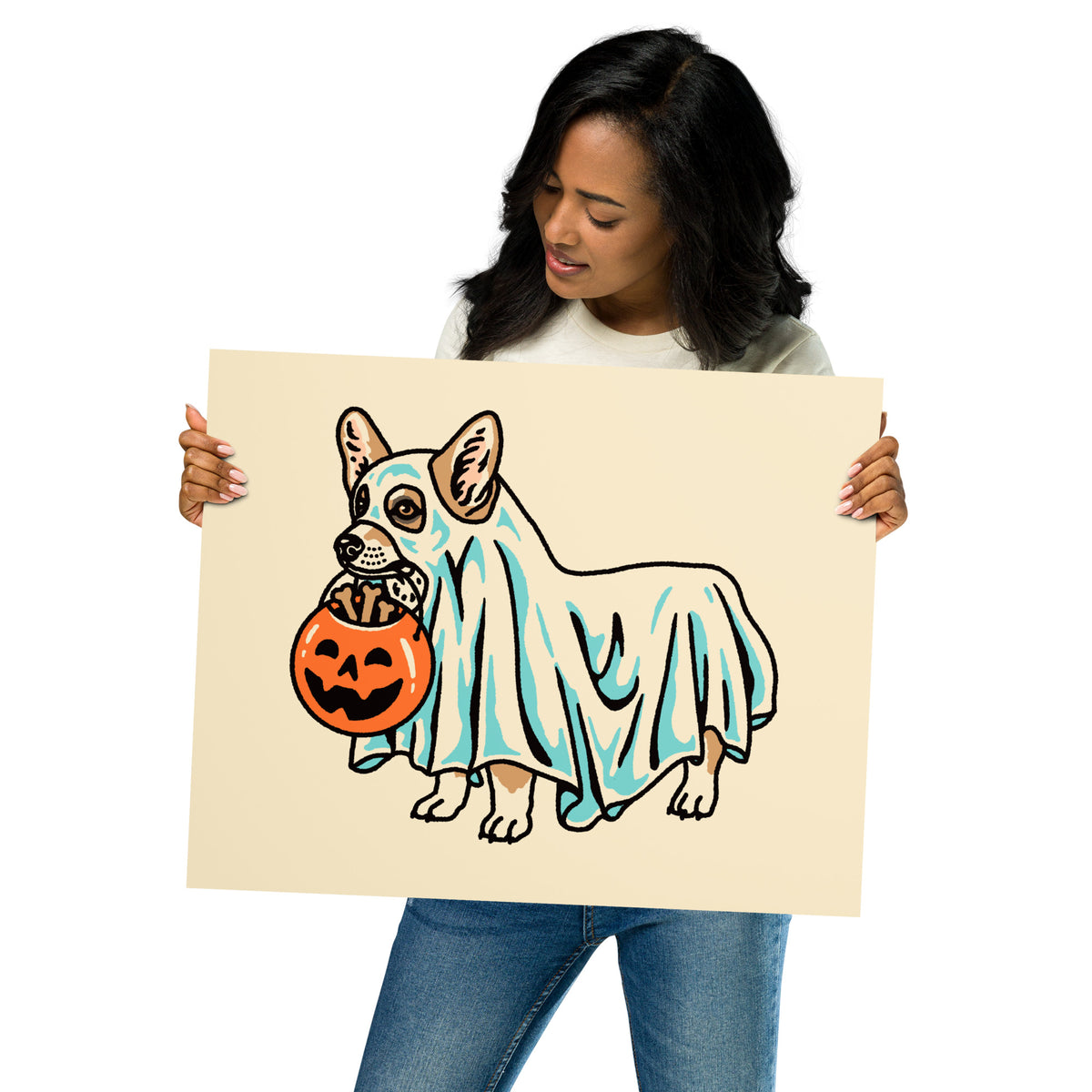 Corgi Ghost (Dog Only) Giclée Print