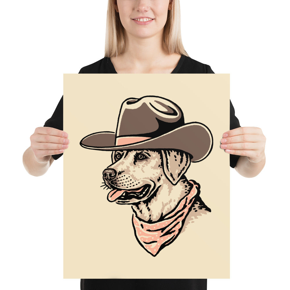 Yellow Lab Cowdog Giclée Print