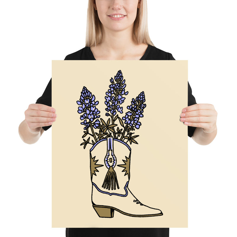 Bluebonnet Boot Giclée Print