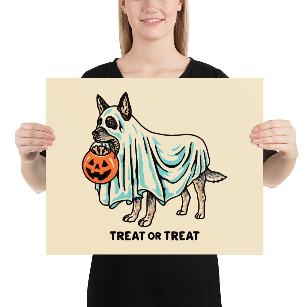 Blue Heeler Ghost (With Text) Giclée Print