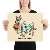 Red Heeler Ghost (With Text) Giclée Print