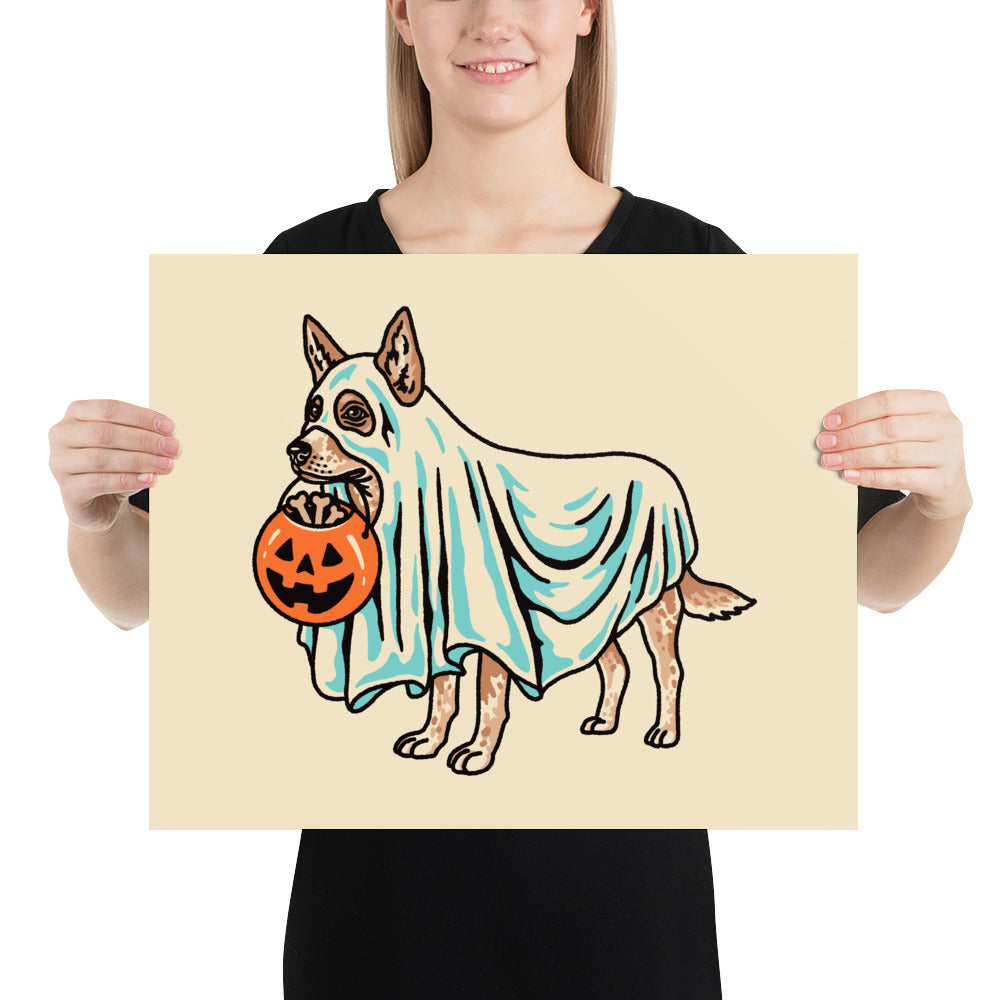 Red Heeler Ghost (Dog Only) Giclée Print